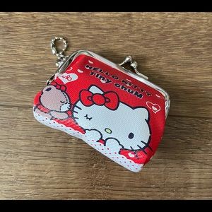 HELLO KITTY-NWT Faux Leather Coin Purse with Tiny Chum